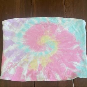 Hollister Reversible Tube Top Tie Dye/ aqua blue Medium